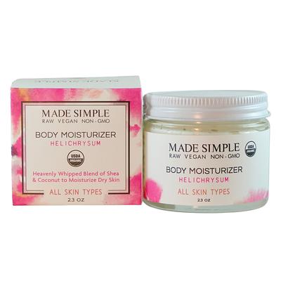 Made Simple Skin Care certified organic raw vegan nonGMO helichrysum moisturizer