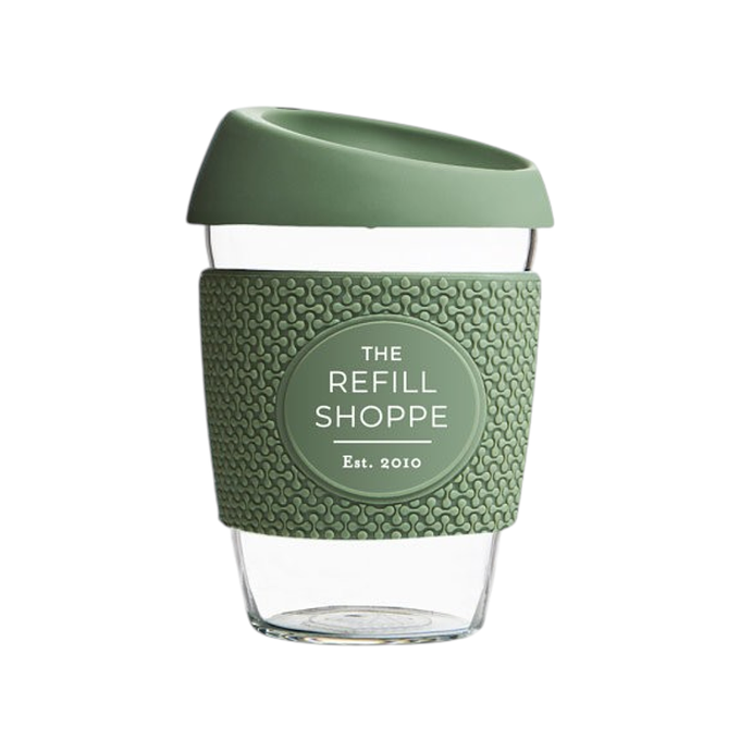 The Refill Shoppe Glass To Go Cup - Forest Green