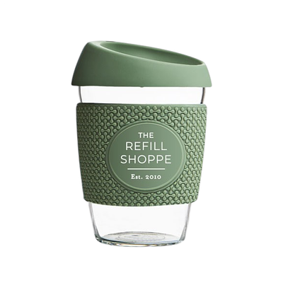 The Refill Shoppe Glass To Go Cup - Forest Green