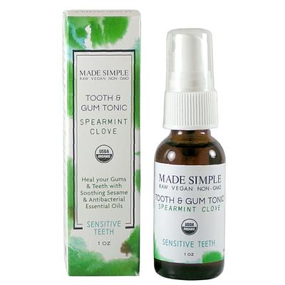 Made Simple Skin Care usda certified organic raw vegan nonGMO crueltyfree tooth and gum tonic