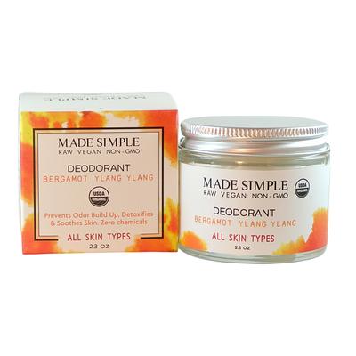 Made Simple Skin Care Bergamot Ylang Ylang Deodorant USDA certified organic raw vegan nonGMO