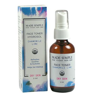 Made Simple Skin Care certified organic raw vegan nonGMO Crueltyfree chamomile lime face toner