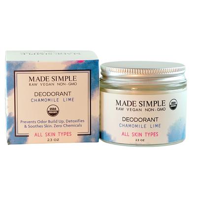 Made Simple Skin Care - Chamomile Lime Deodorant usda certified organic raw vegan nonGMO