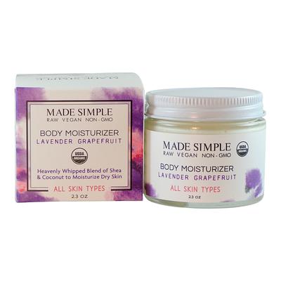 Made Simple Skin Care certified organic raw vegan nonGMO lavender grapefruit moisturizer