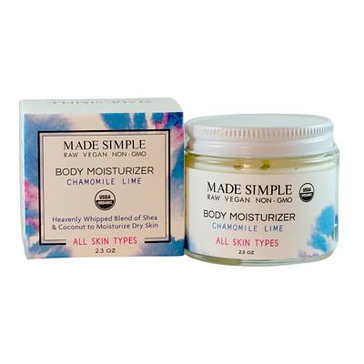 Made Simple Skin Care certified organic raw vegan nonGMO chamomile lime moisturizer