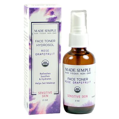 Made Simple Skin Care certified organic raw vegan nonGMO crueltyfree rose grapefruit face toner